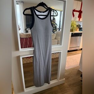 Uniqlo Black and White Striped Maxi Dress